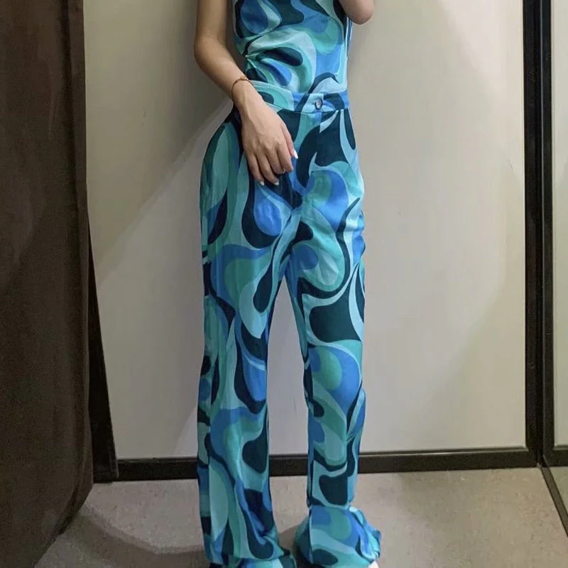 Women's Wide Leg Blue Pants 'Shizuoka' - Image 2