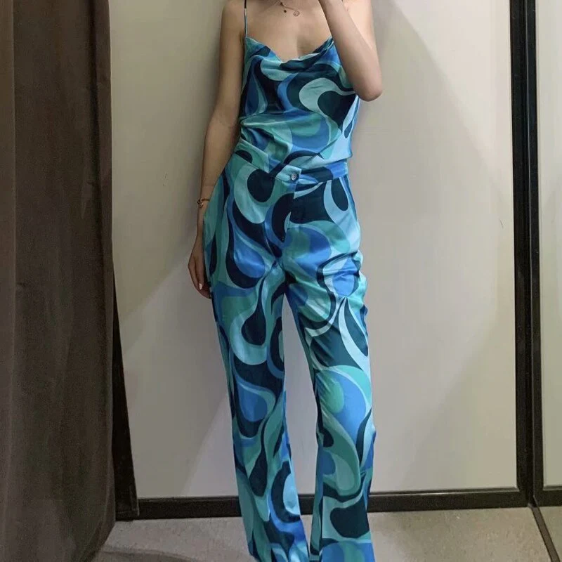 Women's Wide Leg Blue Pants 'Shizuoka' - Image 3