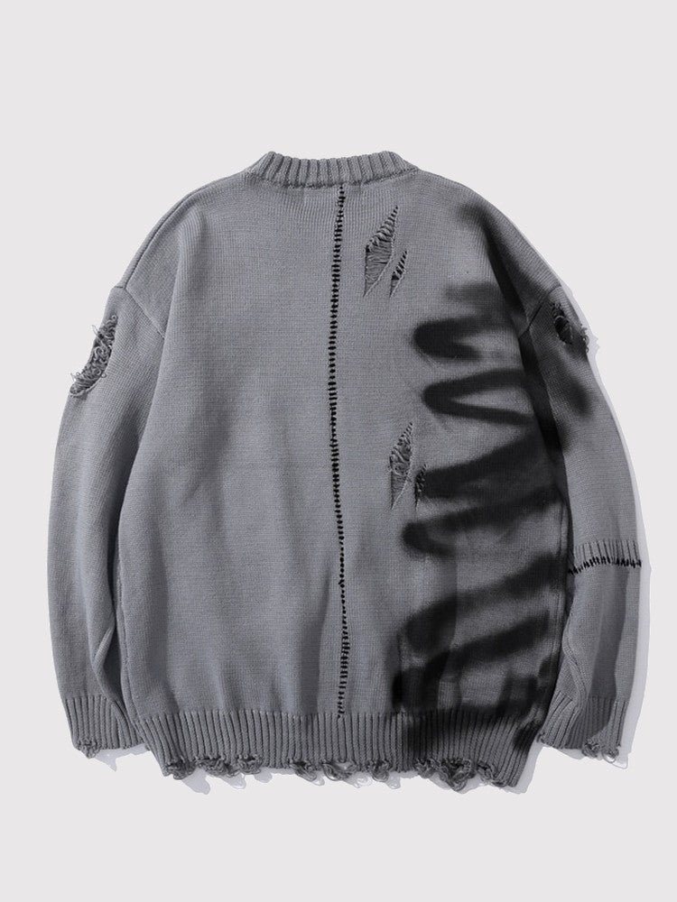 Worn Effect Sweater 'Binteji' - Image 3