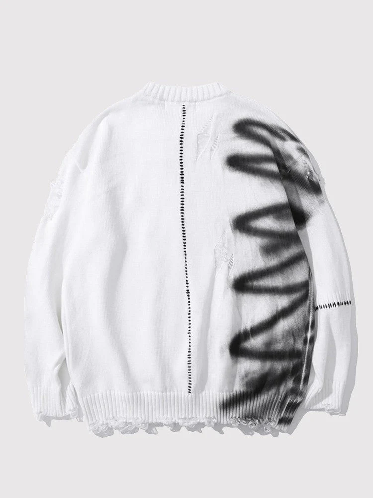 Worn Effect Sweater 'Binteji' - Image 4